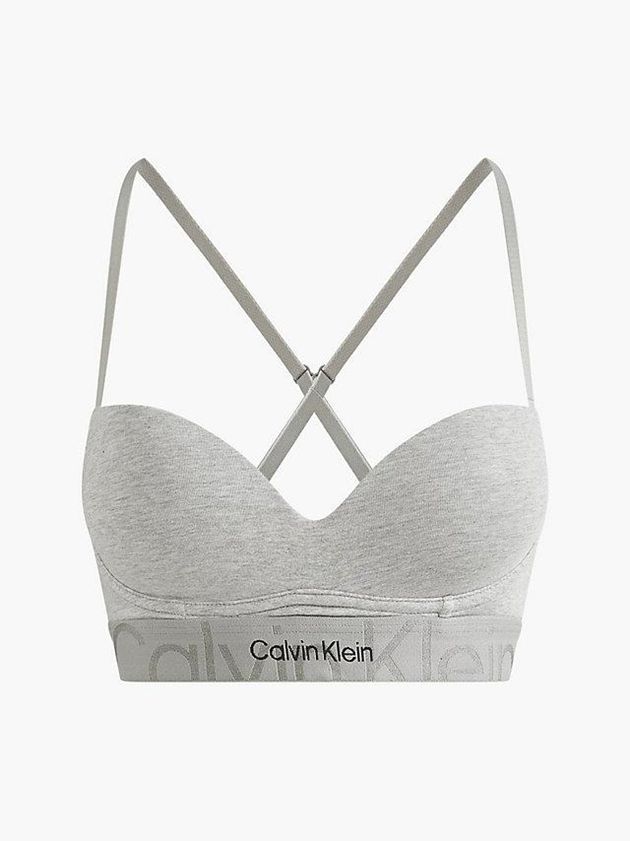 Grey Calvin Klein Push Up - Embossed Icon Women Bra | RESI-72831