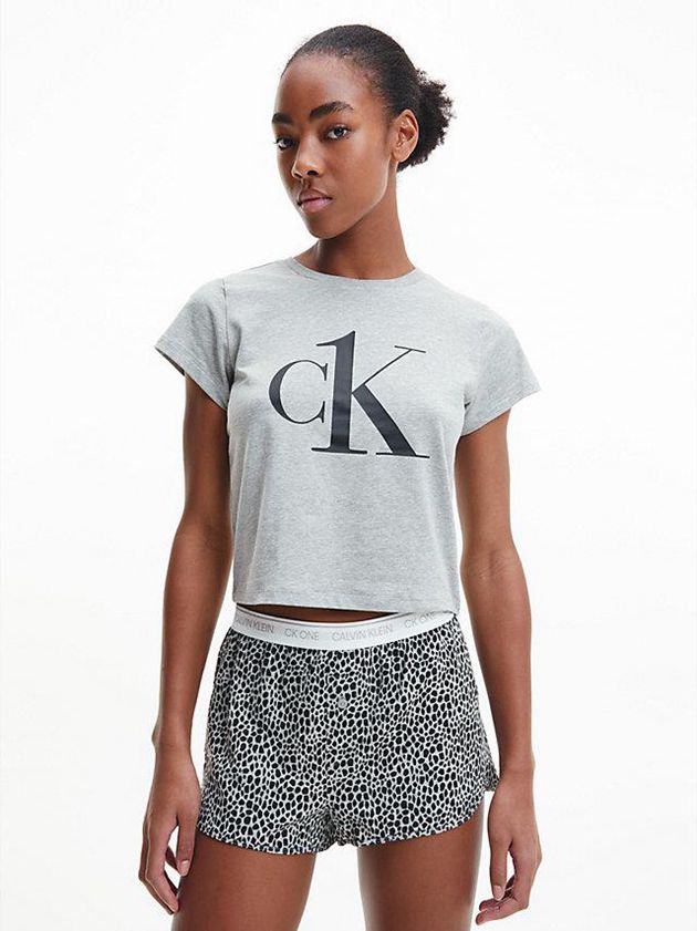 Grey Calvin Klein Pyjama Set - CK One Women Shorts | DINH-70869