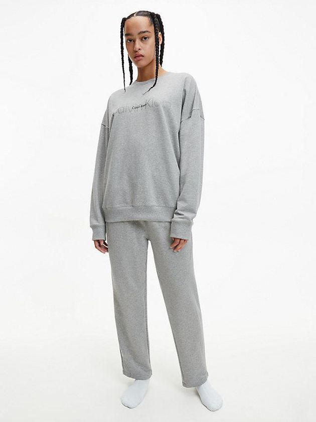 Grey Calvin Klein Pyjama - Embossed Icon Women Top | VGIU-37518