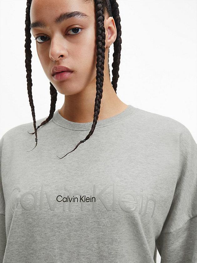 Grey Calvin Klein Pyjama - Embossed Icon Women Top | VGIU-37518
