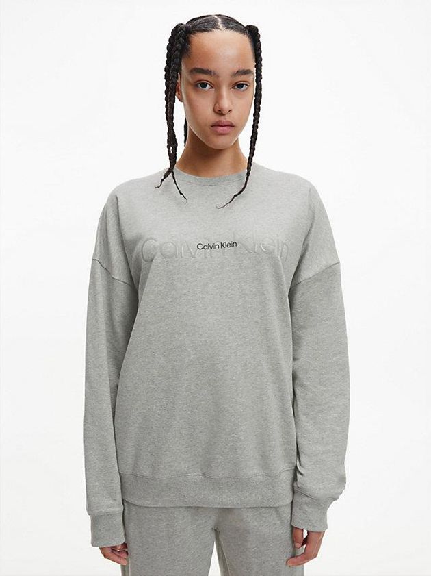 Grey Calvin Klein Pyjama - Embossed Icon Women Top | VGIU-37518