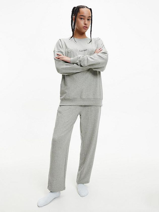 Grey Calvin Klein Pyjama - Embossed Icon Women Pants | GSTY-49073