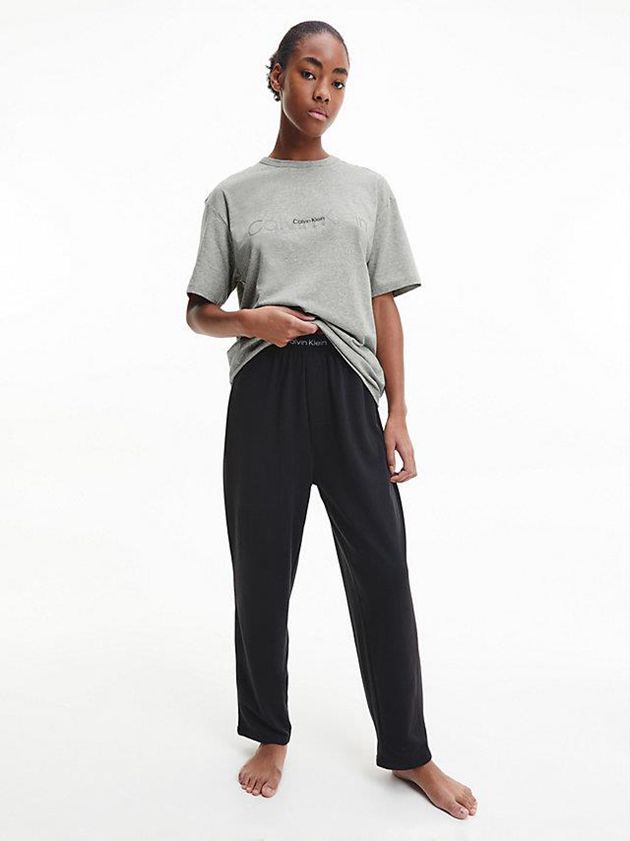 Grey Calvin Klein Pyjama - Embossed Icon Women Top | UVSX-21637