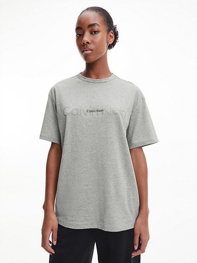 Grey Calvin Klein Pyjama - Embossed Icon Women Top | UVSX-21637