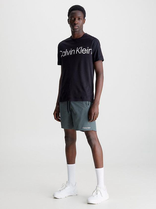 Grey Calvin Klein Quick-Dry Gym Men Shorts | YBQE-85034