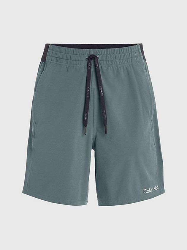 Grey Calvin Klein Quick-Dry Gym Men Shorts | YBQE-85034