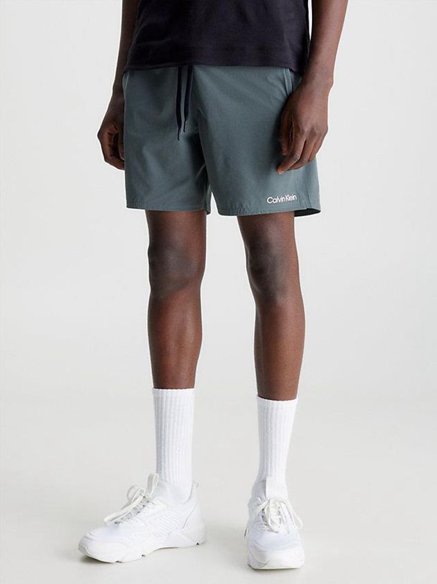 Grey Calvin Klein Quick-Dry Gym Men Shorts | YBQE-85034