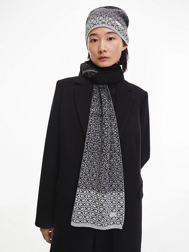 Grey Calvin Klein Recycled And Beanie Gift Set Women Scarf | RBAQ-82165