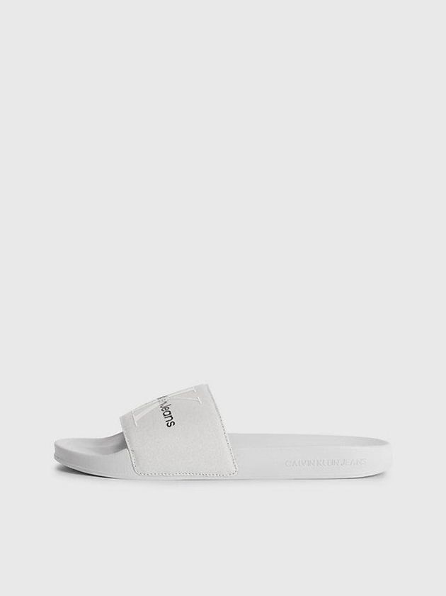 Grey Calvin Klein Recycled Canvas Sliders Men Slippers | RLHC-18725