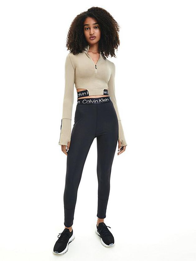 Grey Calvin Klein Recycled Cropped Gym Women Top | YZGK-54186