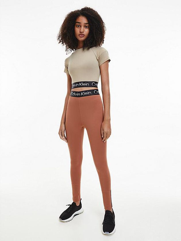 Grey Calvin Klein Recycled Cropped Gym Women T-Shirt | APWV-05162