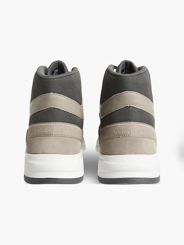 Grey Calvin Klein Recycled High-Top Men Sneakers | QPRB-92804