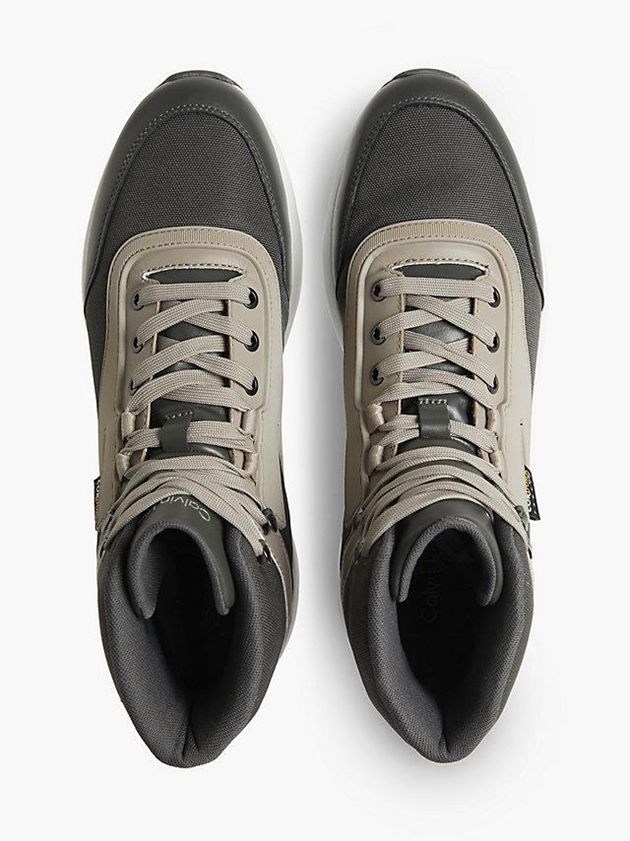 Grey Calvin Klein Recycled High-Top Men Sneakers | QPRB-92804