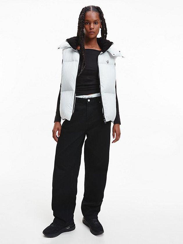 Grey Calvin Klein Recycled Nylon Down Women Vest | PTXD-45038