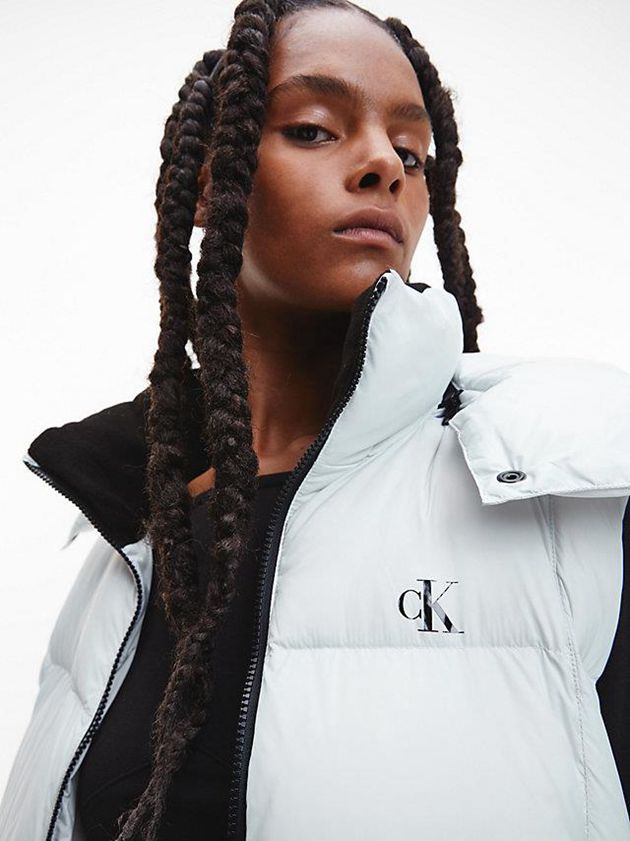 Grey Calvin Klein Recycled Nylon Down Women Vest | PTXD-45038
