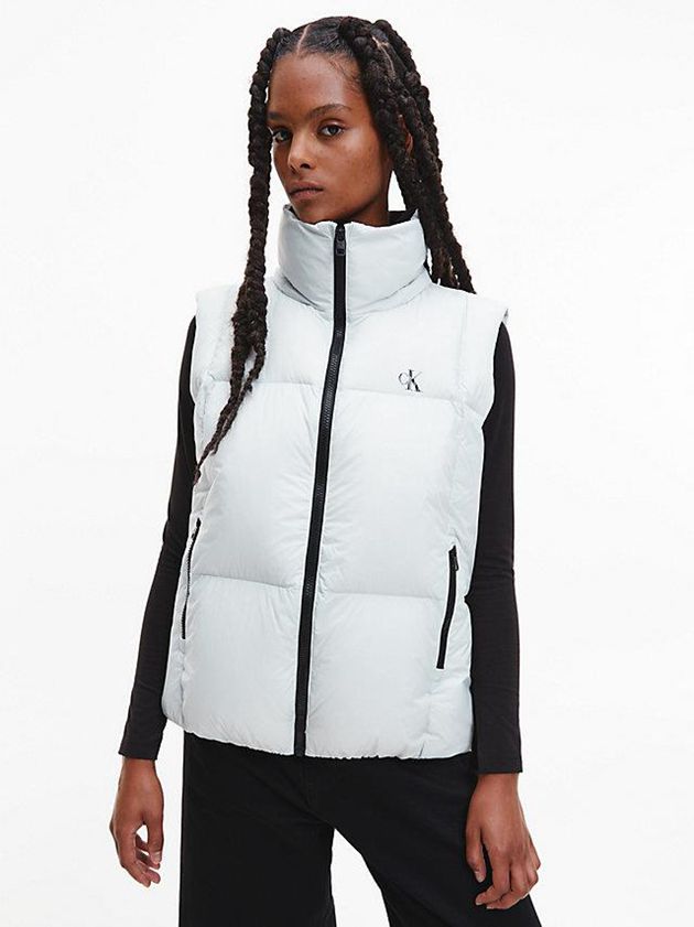 Grey Calvin Klein Recycled Nylon Down Women Vest | PTXD-45038