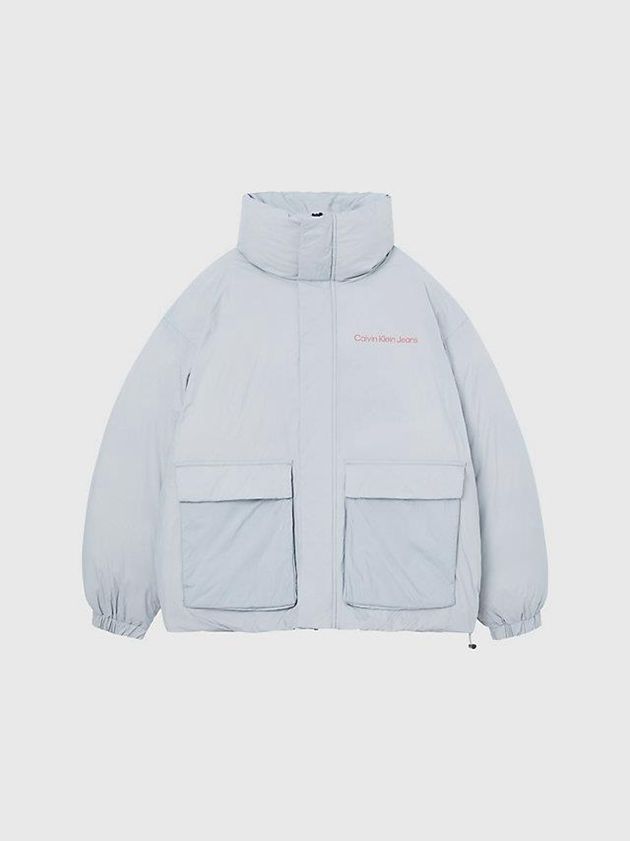 Grey Calvin Klein Recycled Nylon Puffer Men Jacket | FAHV-15824