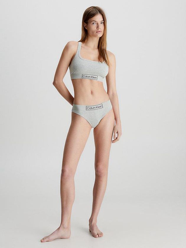 Grey Calvin Klein Reimagined Heritage Women Thong | EMKC-26345