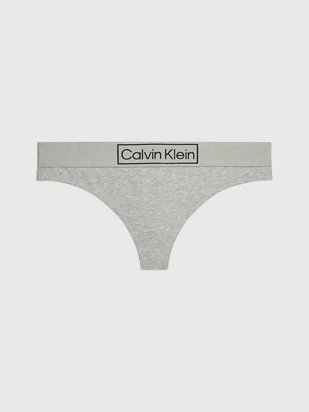 Grey Calvin Klein Reimagined Heritage Women Thong | EMKC-26345