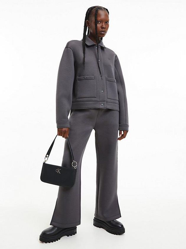 Grey Calvin Klein Relaxed Bonded Jersey Women Jacket | LAMI-63798