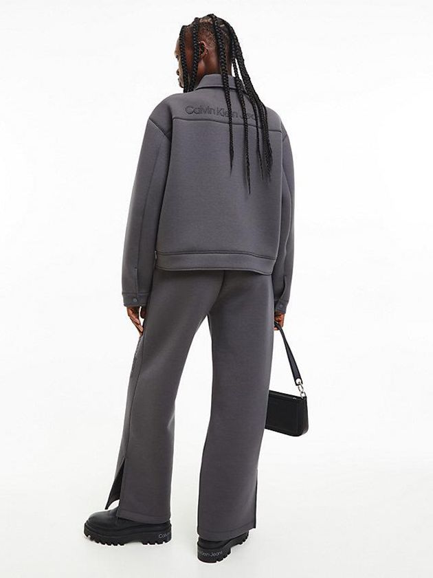 Grey Calvin Klein Relaxed Bonded Jersey Women Jacket | LAMI-63798
