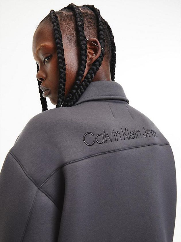 Grey Calvin Klein Relaxed Bonded Jersey Women Jacket | LAMI-63798