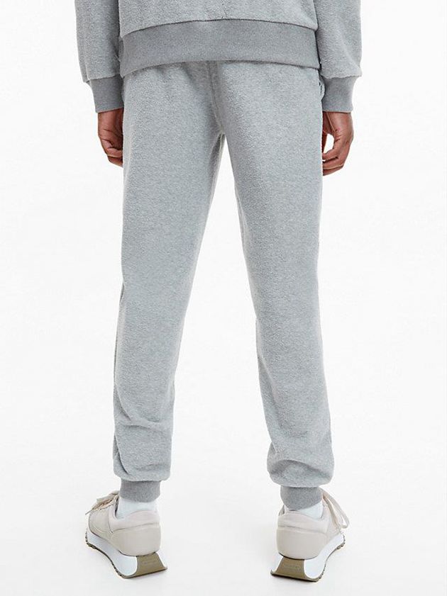 Grey Calvin Klein Relaxed Boucle Fleece Men Joggers | XQKV-50438