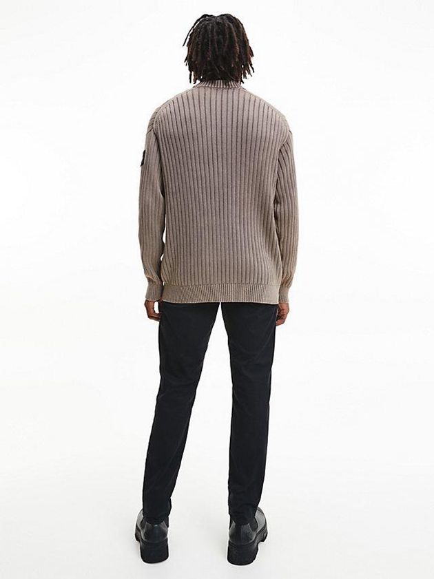 Grey Calvin Klein Relaxed Combed Cotton Jumper Men Sweater | CAYF-74691