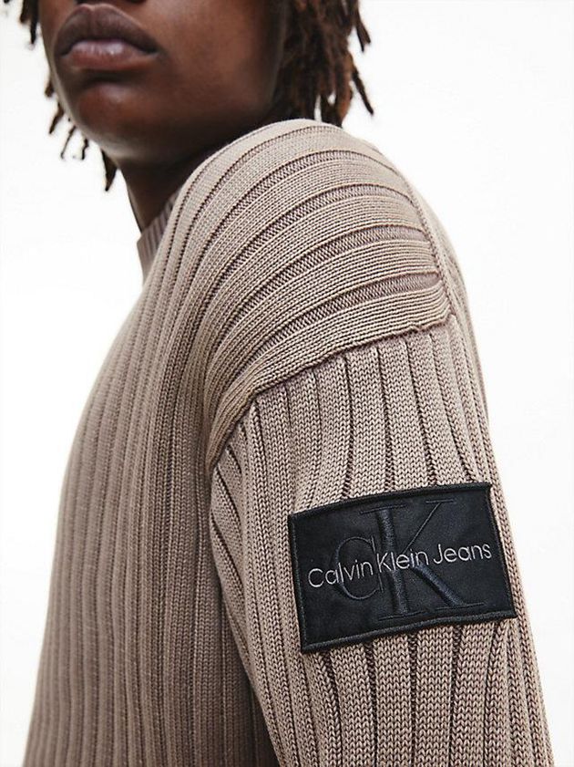 Grey Calvin Klein Relaxed Combed Cotton Jumper Men Sweater | CAYF-74691