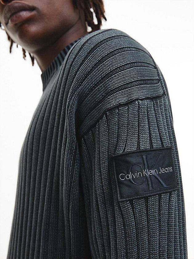 Grey Calvin Klein Relaxed Combed Cotton Jumper Men Sweater | DFEN-58319