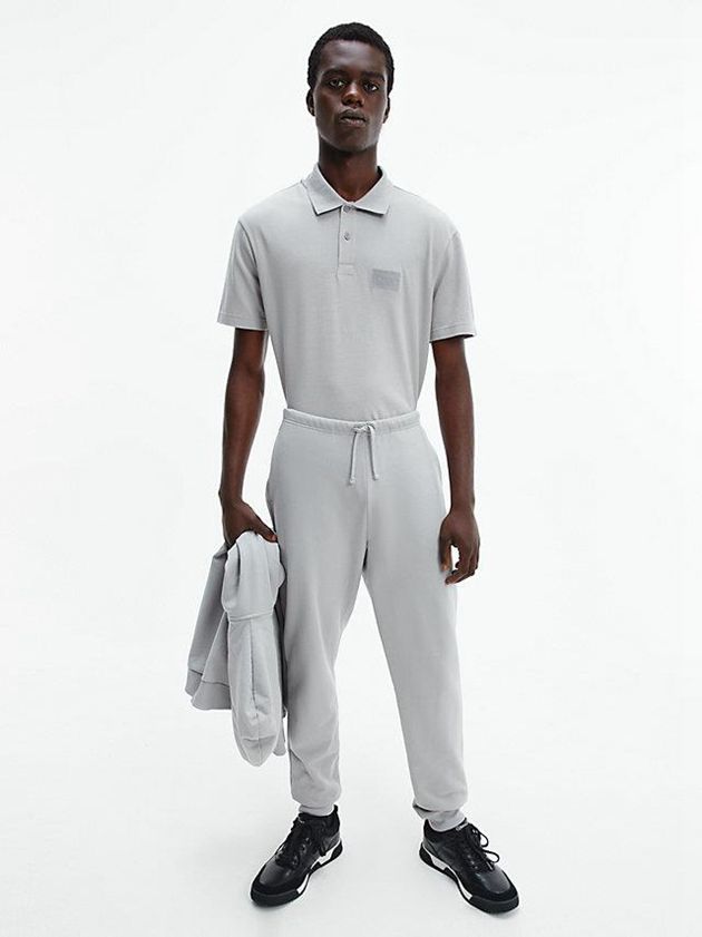 Grey Calvin Klein Relaxed Cotton Piqué Men Polo Shirt | MKJY-48719