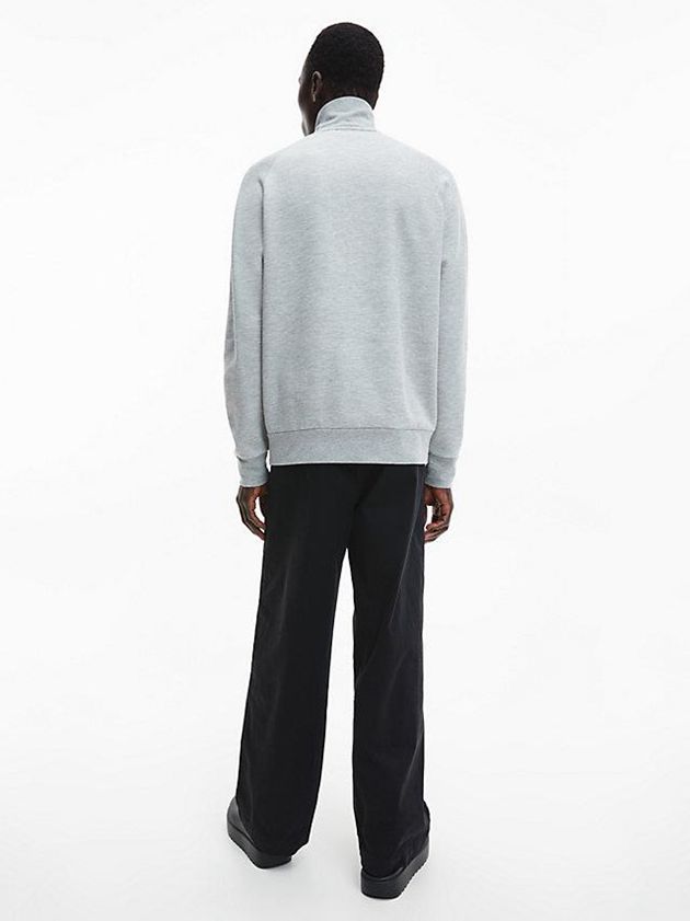 Grey Calvin Klein Relaxed High Neck Zip Men Sweatshirt | ALWK-32968