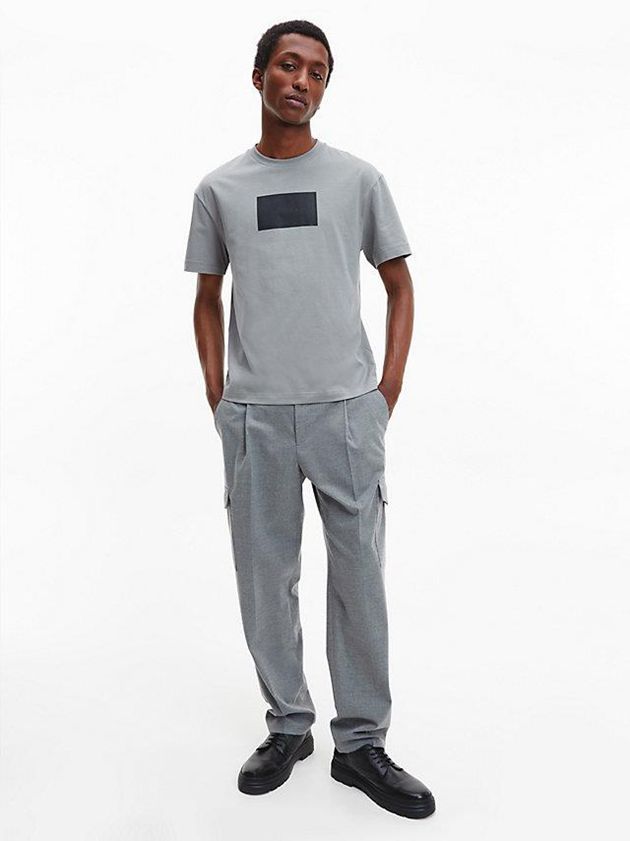 Grey Calvin Klein Relaxed Logo Men T-Shirt | ORXA-21457
