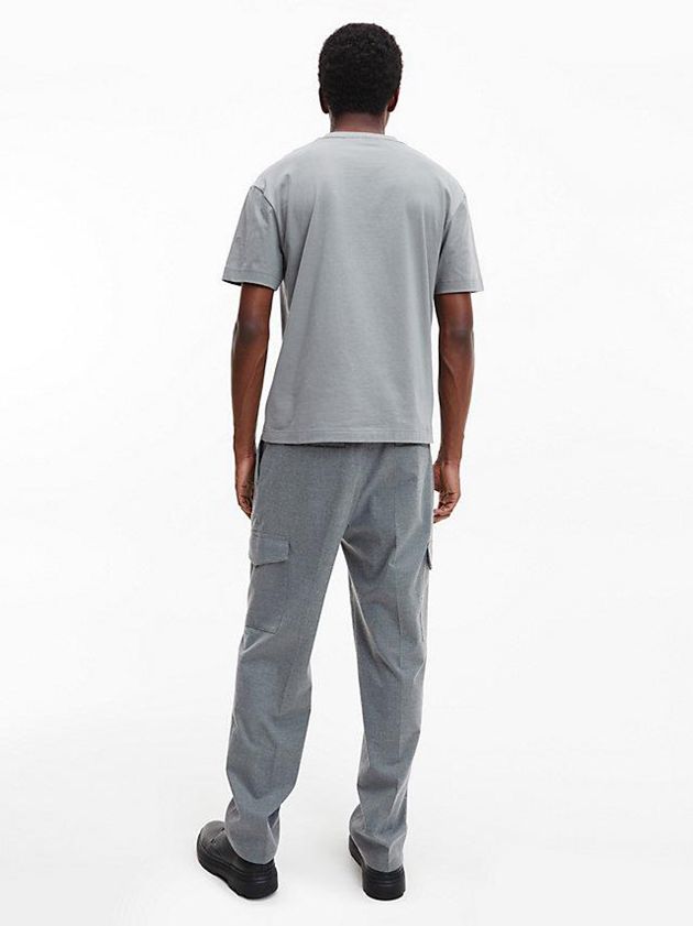 Grey Calvin Klein Relaxed Logo Men T-Shirt | ORXA-21457