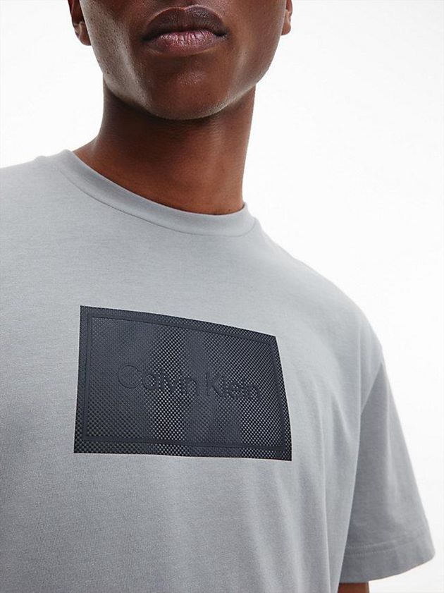 Grey Calvin Klein Relaxed Logo Men T-Shirt | ORXA-21457
