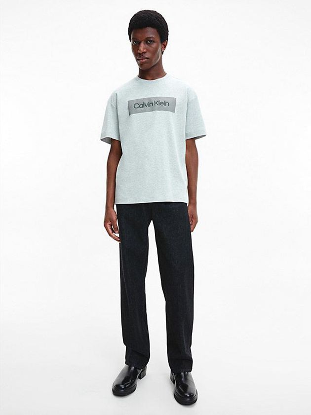 Grey Calvin Klein Relaxed Logo Men T-Shirt | YMKN-54089