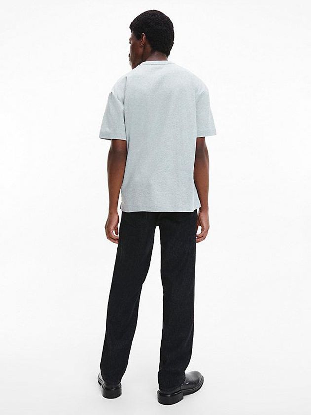 Grey Calvin Klein Relaxed Logo Men T-Shirt | YMKN-54089