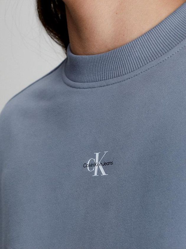 Grey Calvin Klein Relaxed Monogram Men Sweatshirt | TQAP-04178