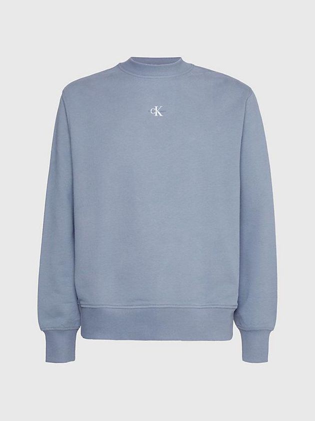 Grey Calvin Klein Relaxed Monogram Men Sweatshirt | TQAP-04178