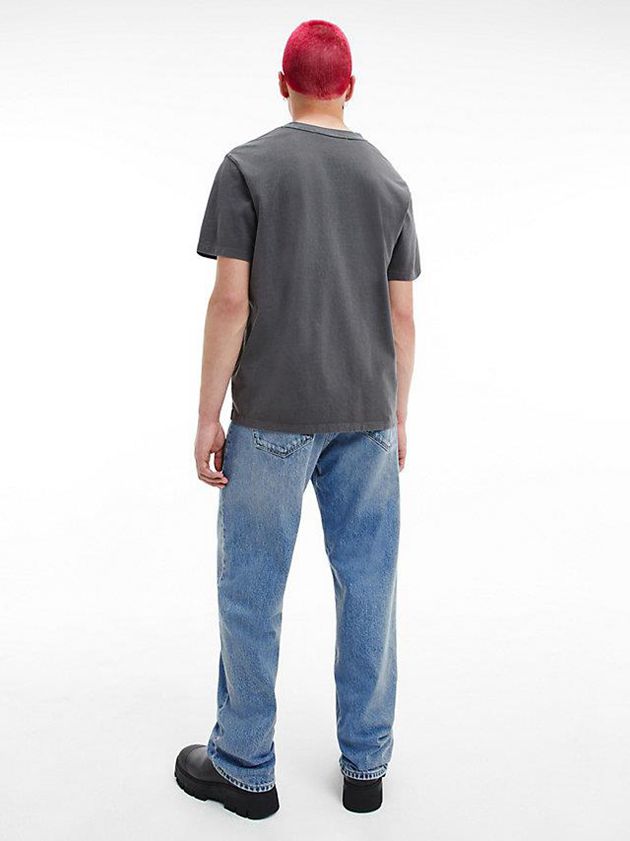 Grey Calvin Klein Relaxed Monogram Men T-Shirt | KCEJ-91823