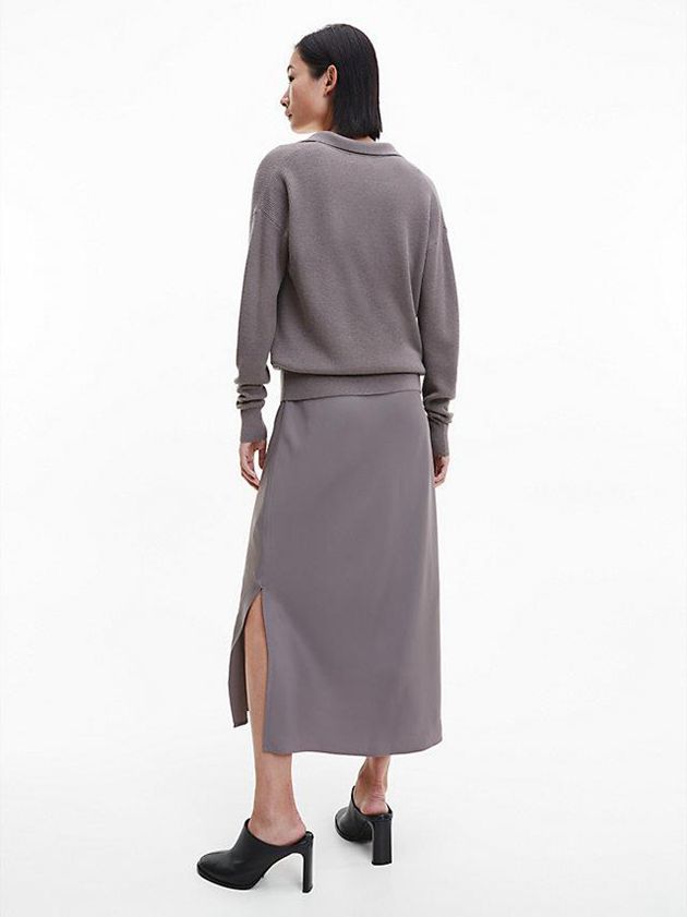 Grey Calvin Klein Relaxed Ribbed Jumper Women Sweater | FEPU-79026