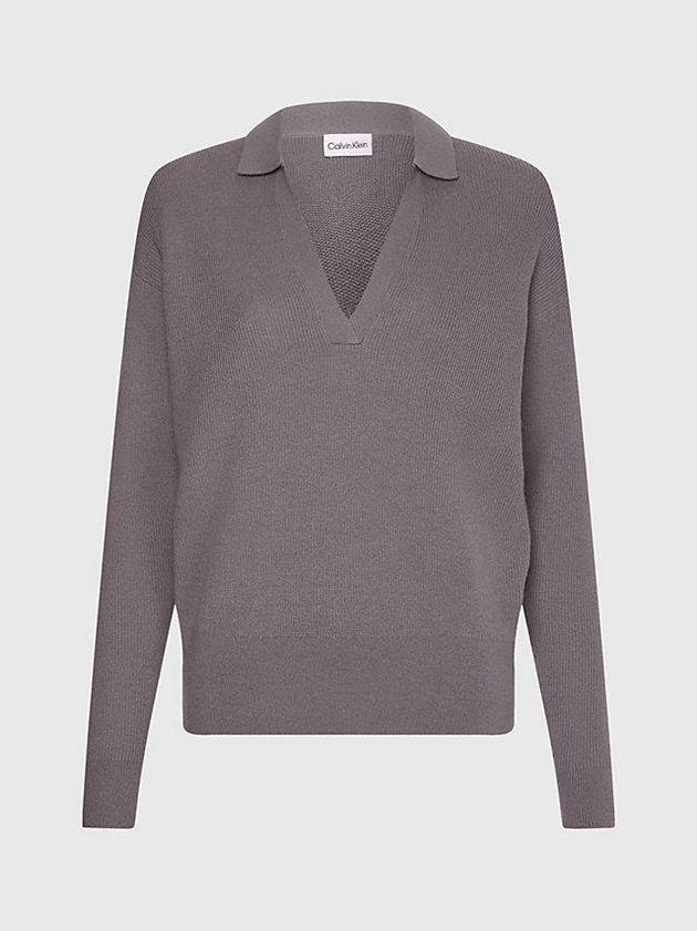 Grey Calvin Klein Relaxed Ribbed Jumper Women Sweater | FEPU-79026
