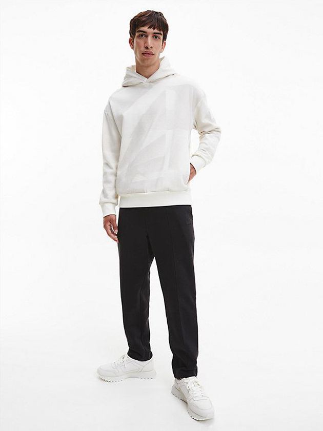 Grey Calvin Klein Relaxed Shadow Print Men Hoodie | BKXR-98402