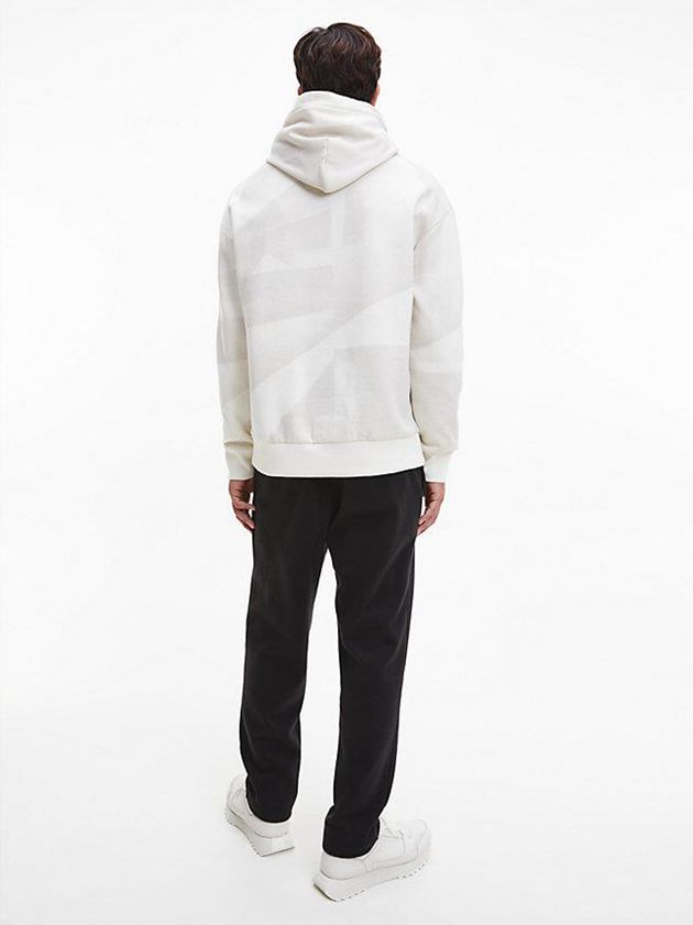 Grey Calvin Klein Relaxed Shadow Print Men Hoodie | BKXR-98402