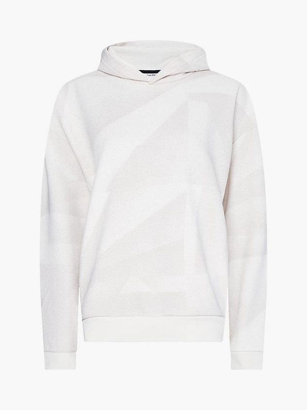 Grey Calvin Klein Relaxed Shadow Print Men Hoodie | BKXR-98402