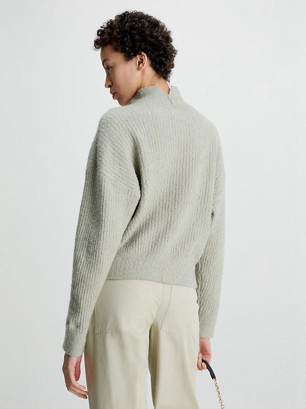 Grey Calvin Klein Relaxed Slub Knit Jumper Women Sweater | JHDW-21573