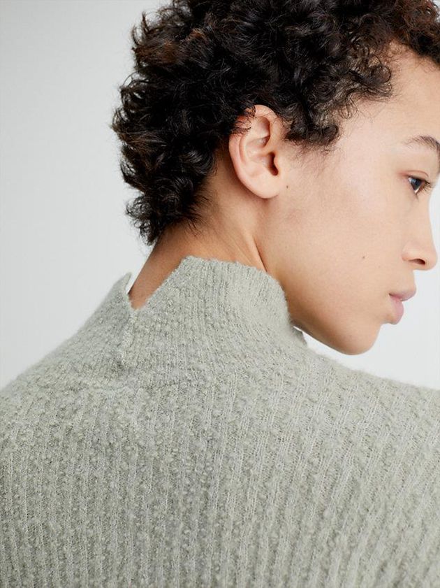 Grey Calvin Klein Relaxed Slub Knit Jumper Women Sweater | JHDW-21573