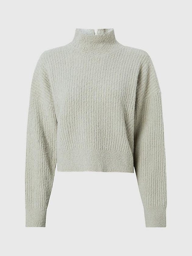 Grey Calvin Klein Relaxed Slub Knit Jumper Women Sweater | JHDW-21573