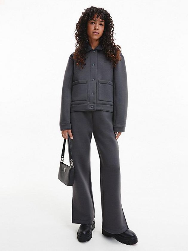 Grey Calvin Klein Relaxed Split Hem Women Joggers | PKEO-03618