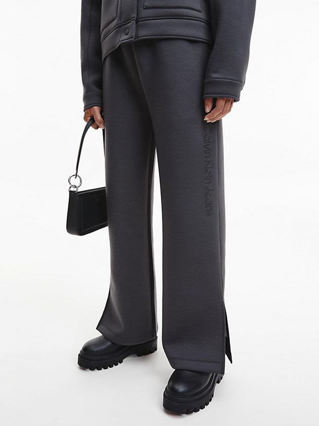 Grey Calvin Klein Relaxed Split Hem Women Joggers | PKEO-03618